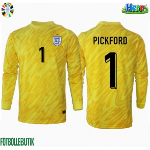 England Jordan Pickford #1 Målvakt Bortatröja EM 2024 Långärmad